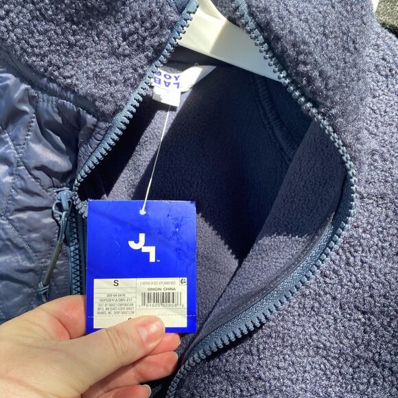 Joy Lab Sweatshirt Womens Size Small 1/2 Zip Sherpa Pullover Navy Blue NWT - Picture 4 of 8